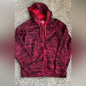 Nike Therma-Fit Red and Black Zip-Up Hoodie